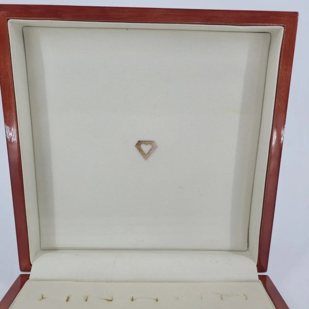 Gemporia Coloured Rocks 50 Ring Display Jewelry Box Wood Lidded Stacker Tray COA
